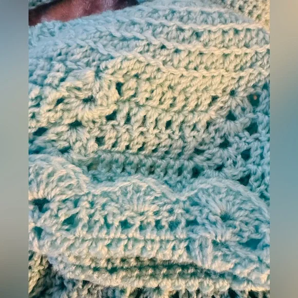 BOGO 🌞3pc Handmade Crochet Baby Set in Mint Green - Picture 3 of 8